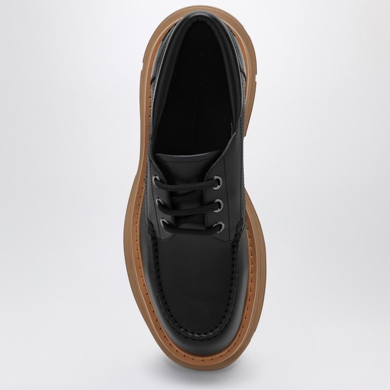 BLACK LEATHER LACE-UP WITH MAXI SOLE - fashionupstore1
