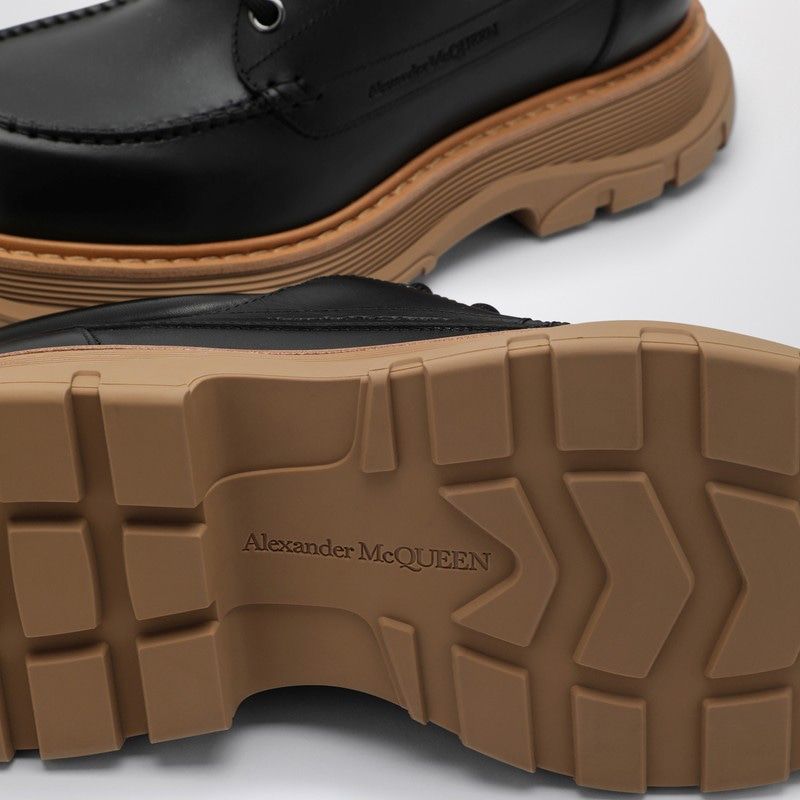 BLACK LEATHER LACE-UP WITH MAXI SOLE - fashionupstore1