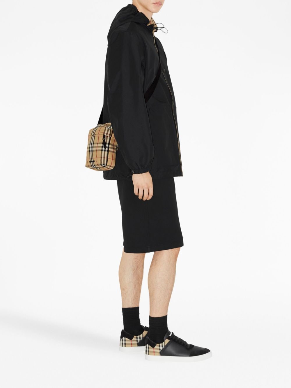 CHECK AND LEATHER SNEAKERS - fashionupstore1