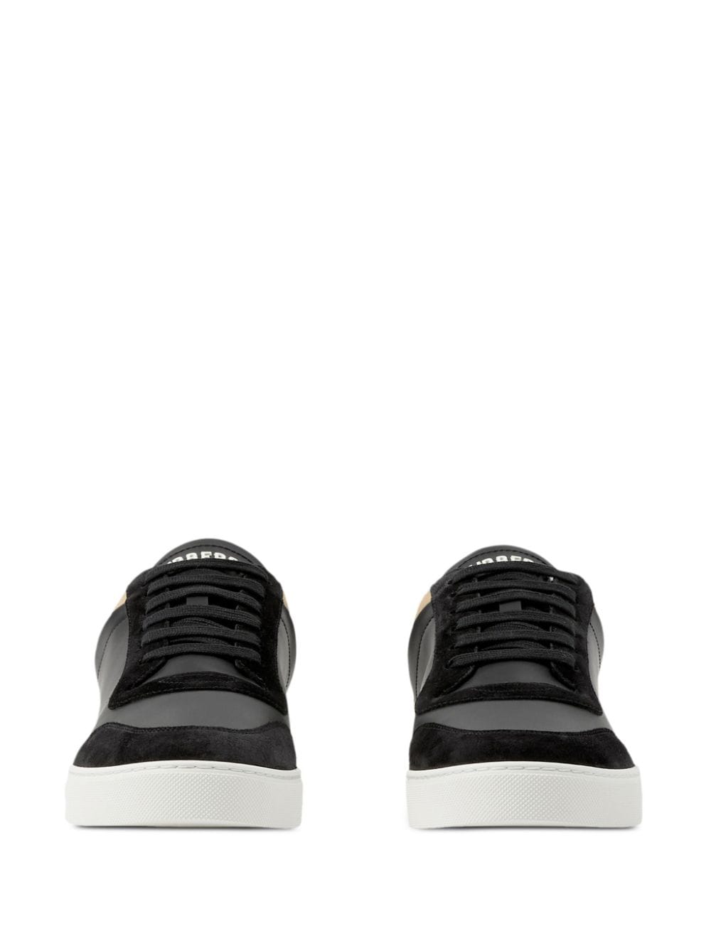 CHECK AND LEATHER SNEAKERS - fashionupstore1