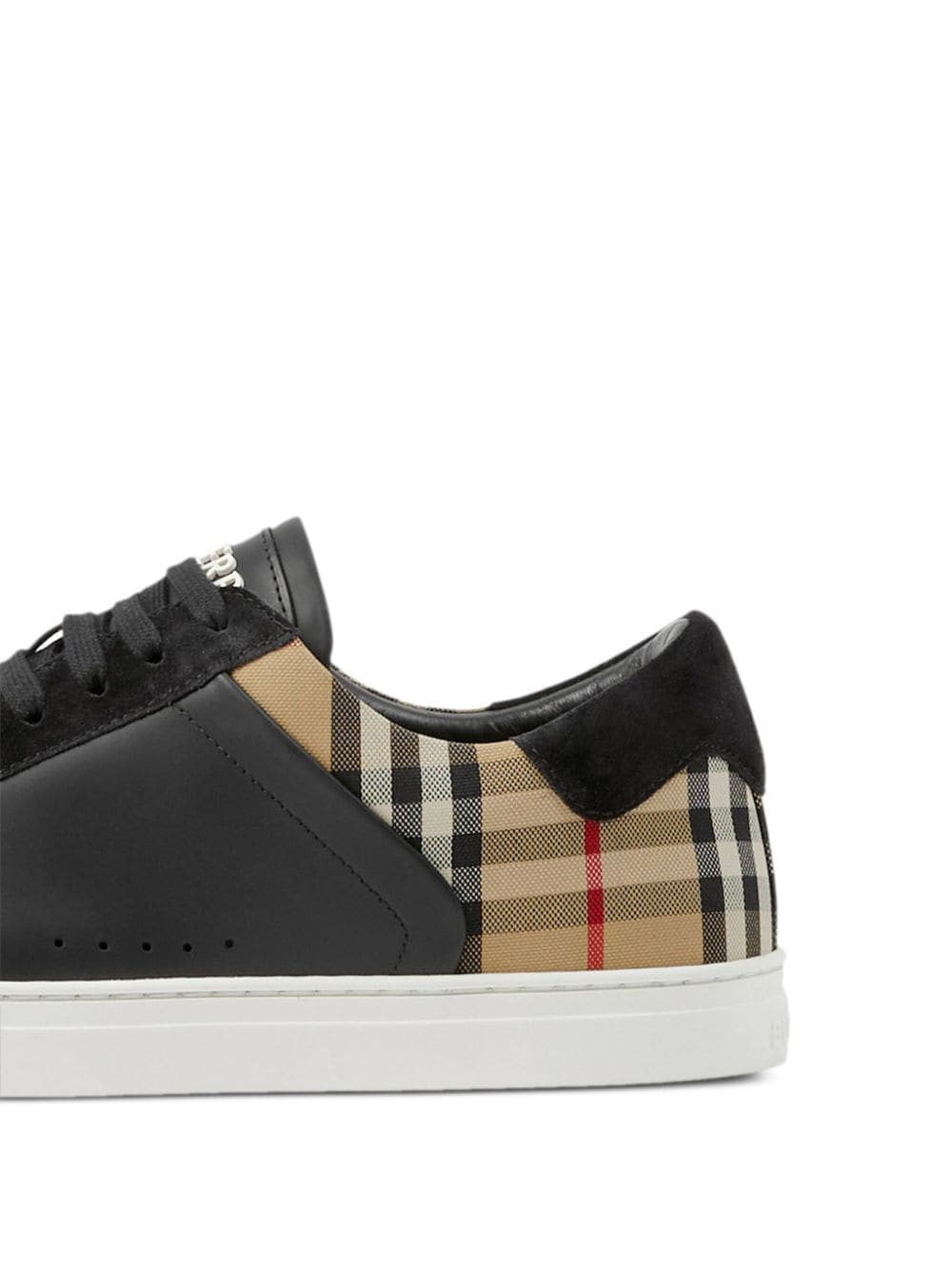 CHECK AND LEATHER SNEAKERS - fashionupstore1