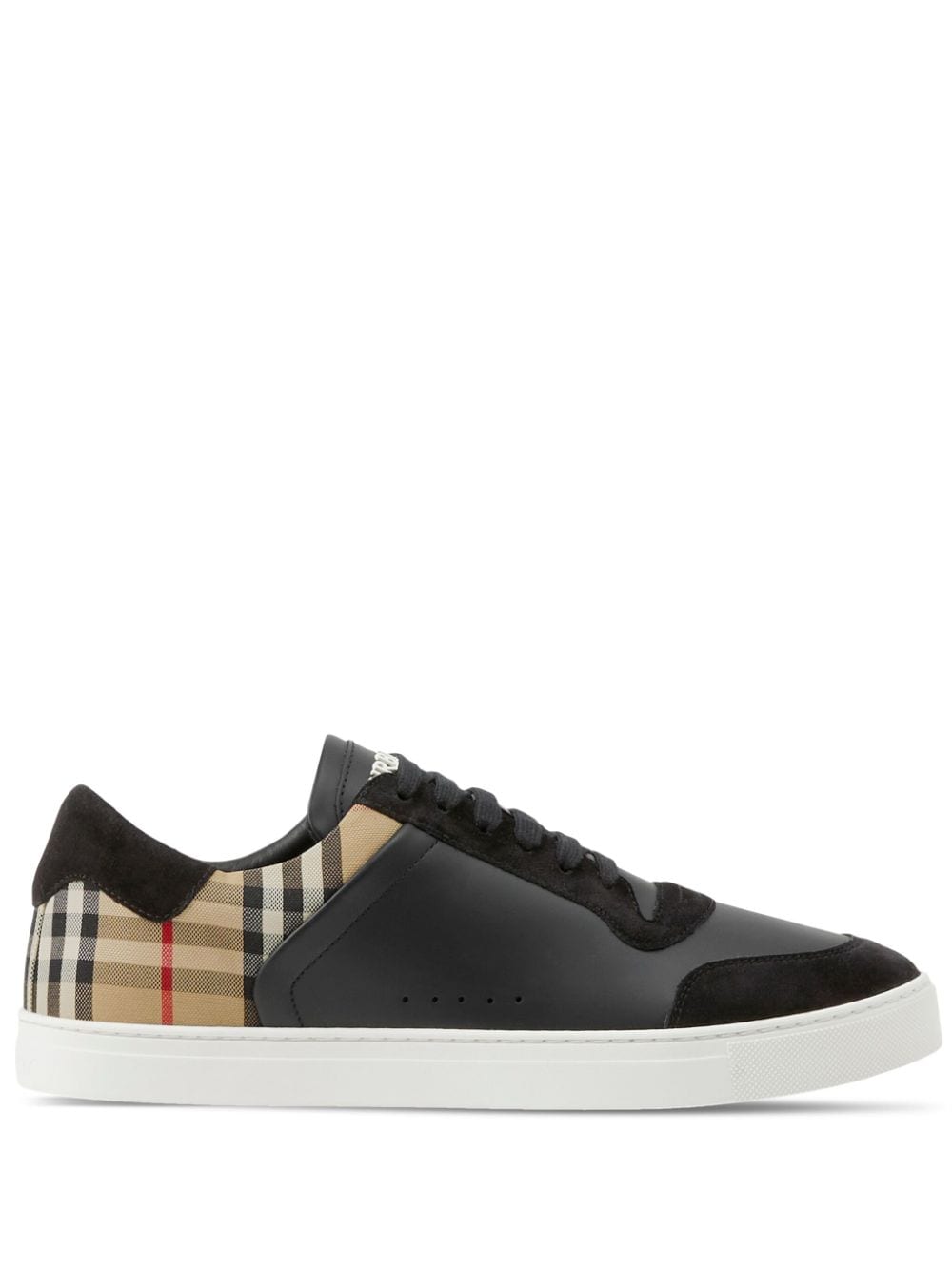 CHECK AND LEATHER SNEAKERS - fashionupstore1