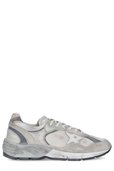 DAD-STAR DISTRESSED WHITE/GREY SNEAKERS - fashionupstore1