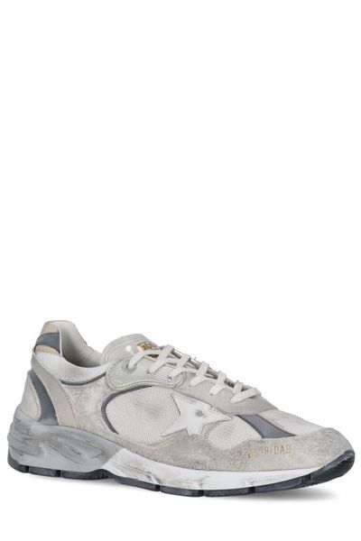 DAD-STAR DISTRESSED WHITE/GREY SNEAKERS - fashionupstore1
