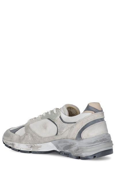 DAD-STAR DISTRESSED WHITE/GREY SNEAKERS - fashionupstore1