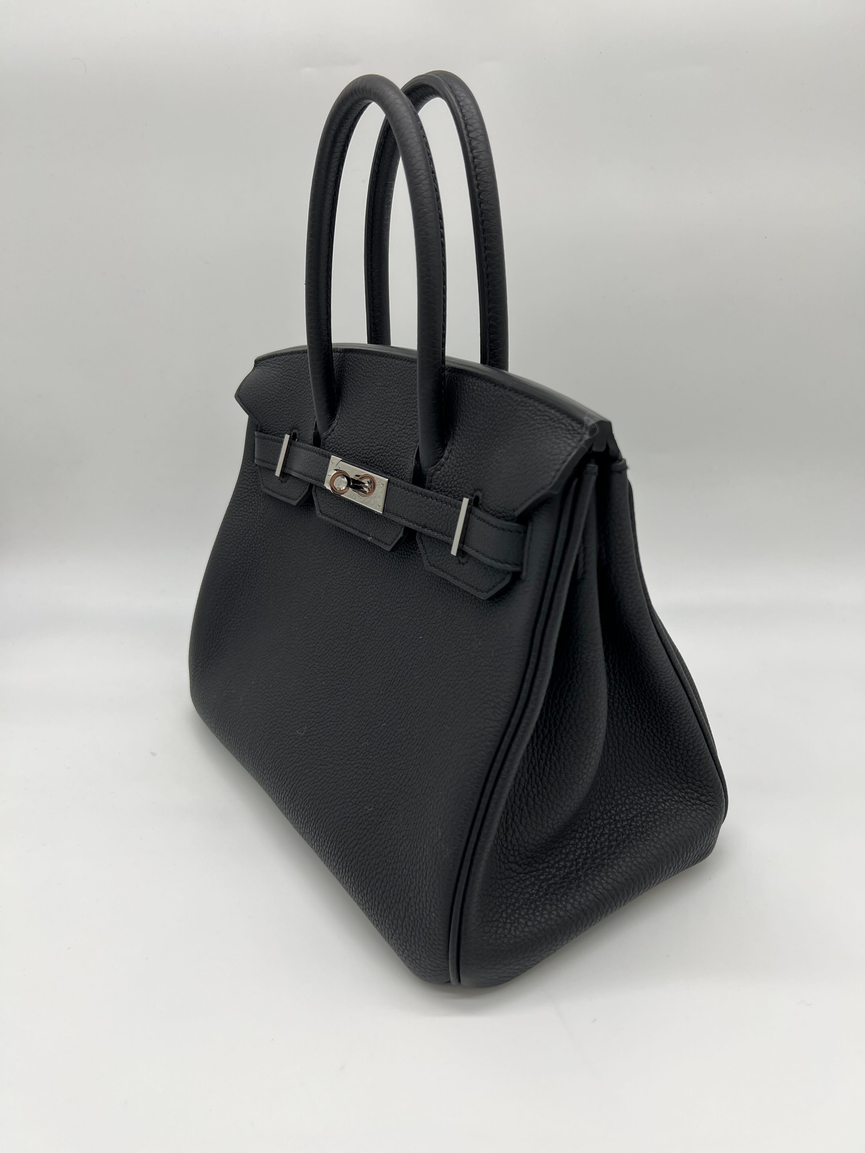 HRMS Birkin 30 Noir Togo Palladium Hardware - fashionupstore1