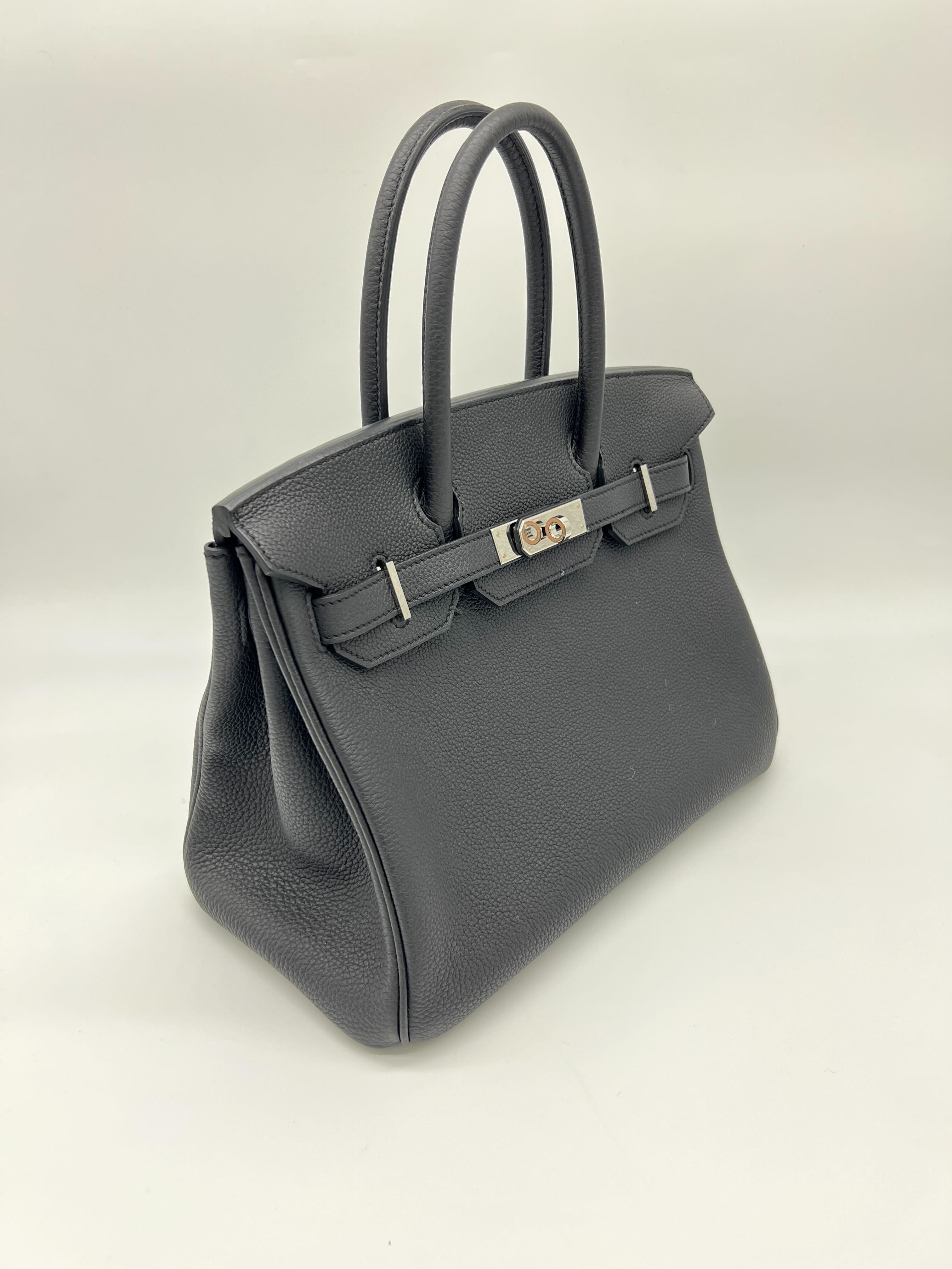 HRMS Birkin 30 Noir Togo Palladium Hardware - fashionupstore1