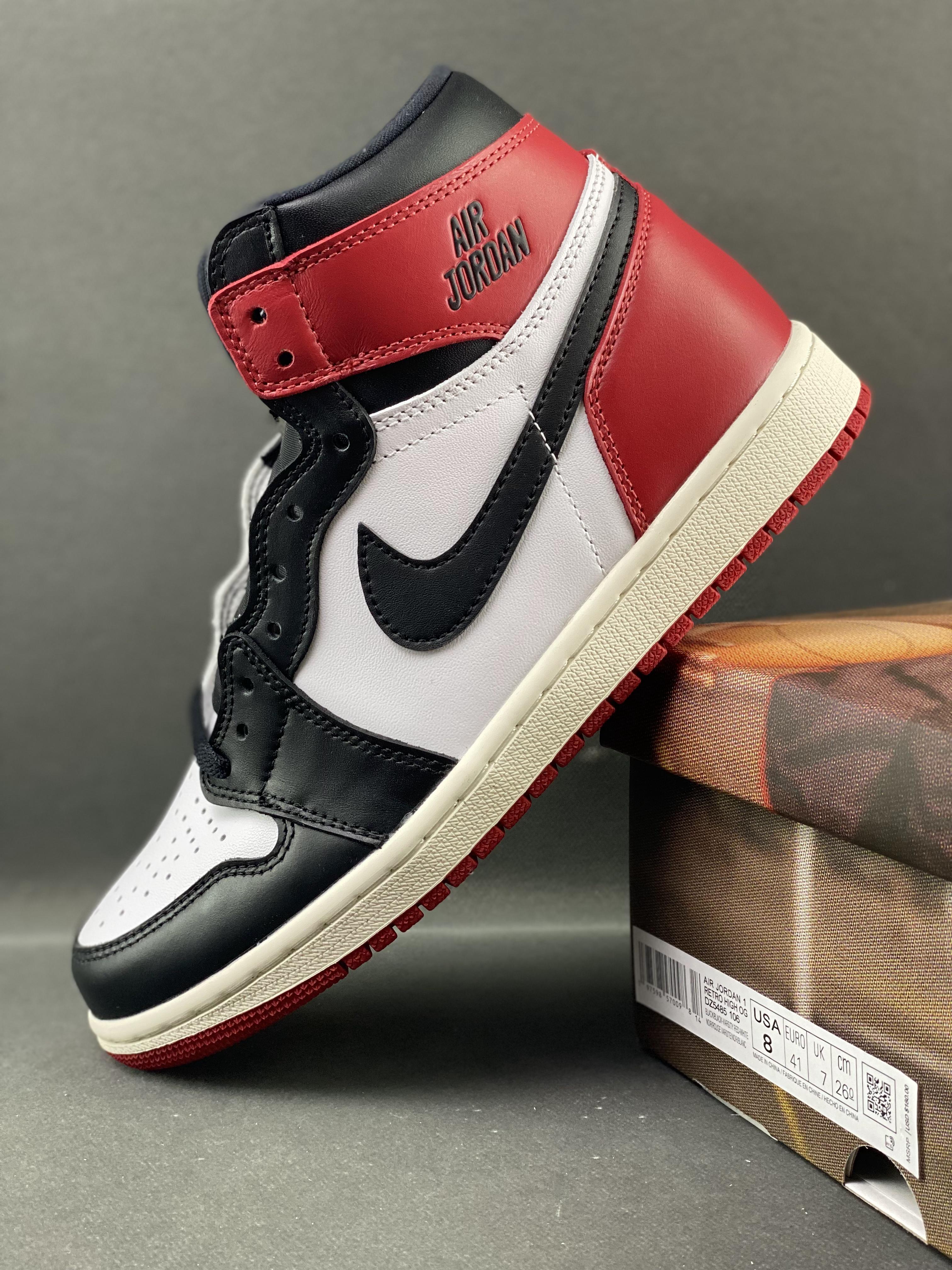Custom Air Jordan 1 High OG“Black Toe Reimagined” - fashionupstore1