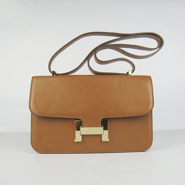 Hermes calf Leather Message Bag H020 light coffee golden - fashionupstore1