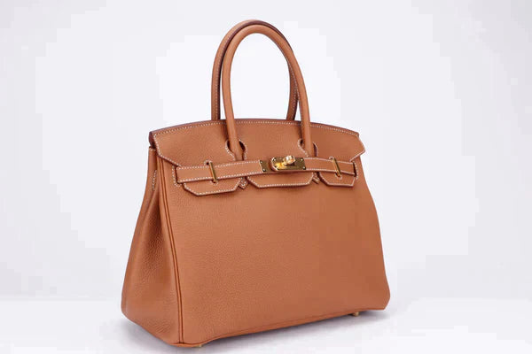 HERMES BIRKIN 25 - 40CM (WITH SERIAL NUMBER) GOLD COLOR TOGO LEATHER, GOLD HARDWARE, WITH KEYS, LOCK, DUST & BOX - fashionupstore1