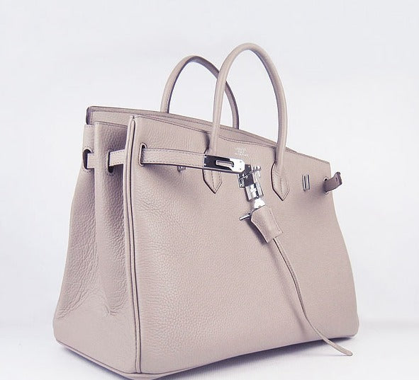 Hermes Birkin 35cm Togo Leather Handbags 6099 Grey Silver - fashionupstore1