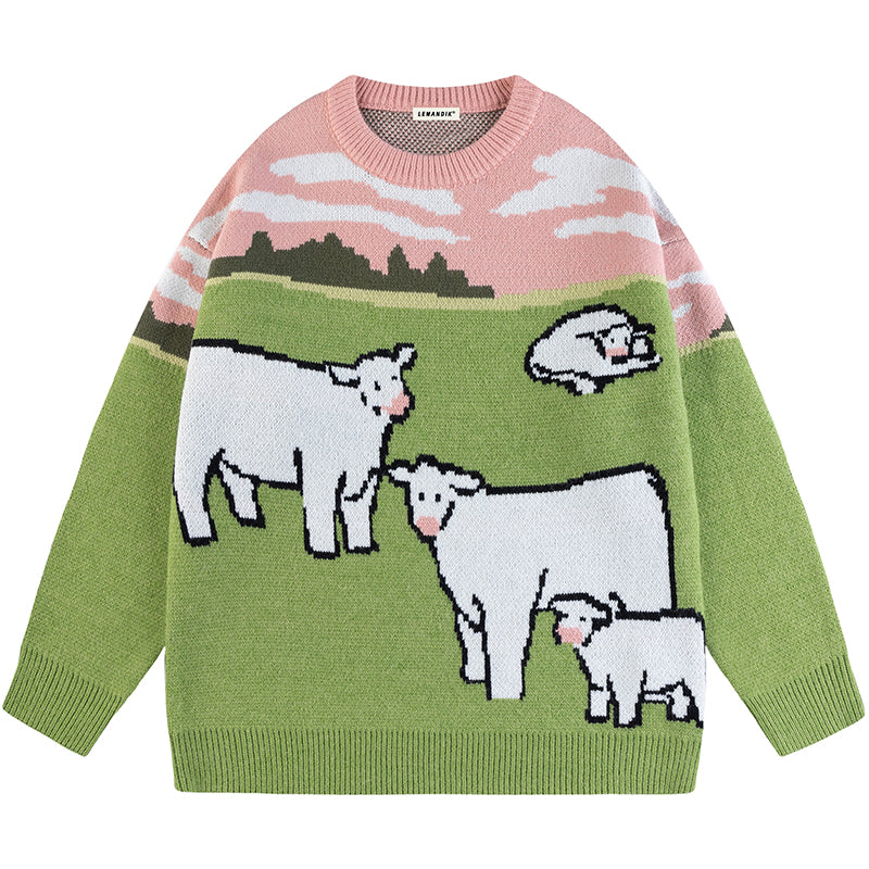 1984® Lazy Jacquard Sweater Cow - 1984brand