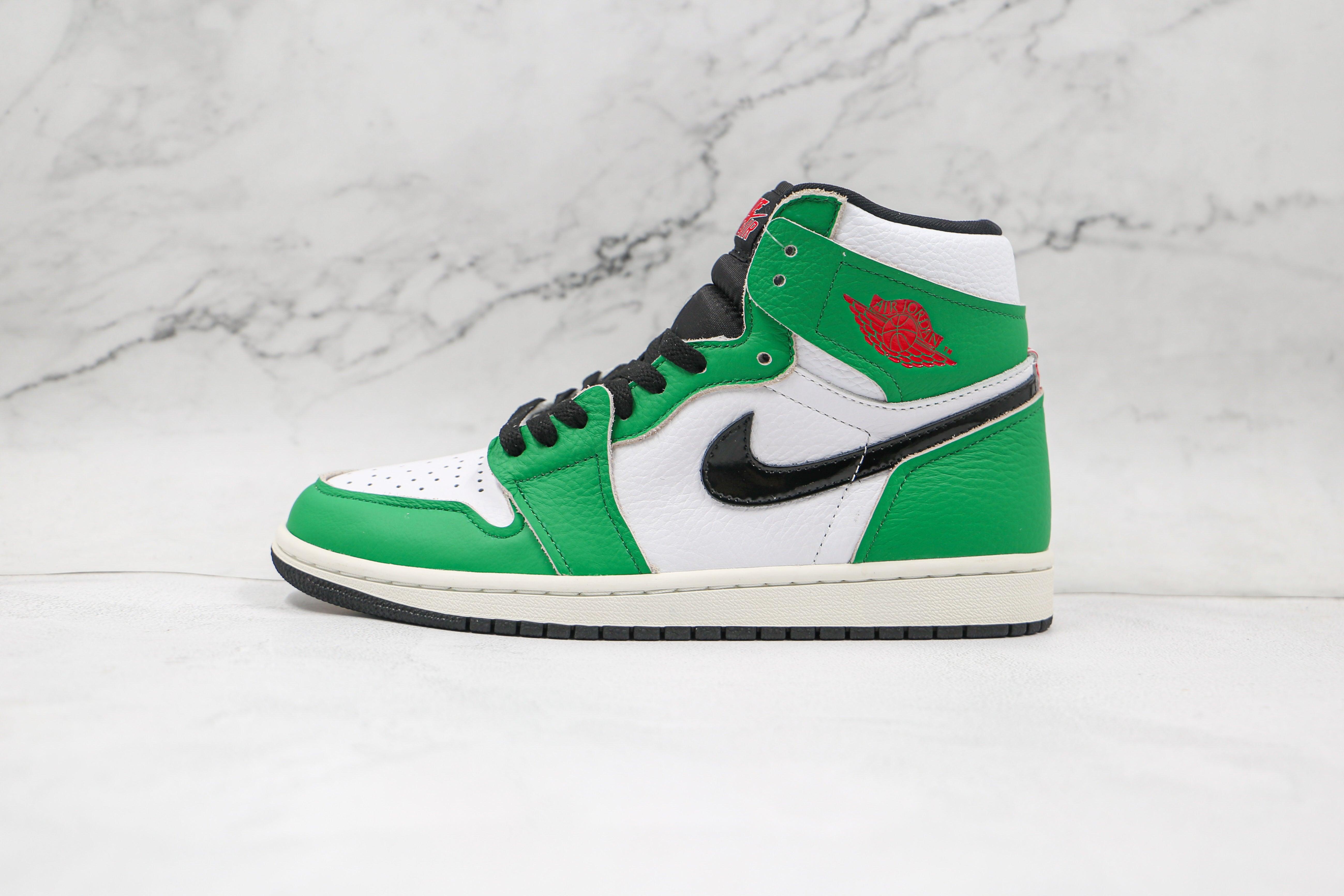 Custom GREEN Jordan 1 High Q ( Customs And Box ), Jordan 1 Sneakers Active - fashionupstore1