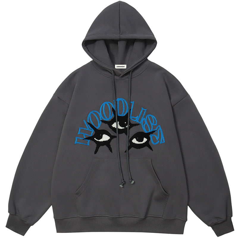 1984 Retro Pullover Hoodie Flocked Eyes - fashionupstore1