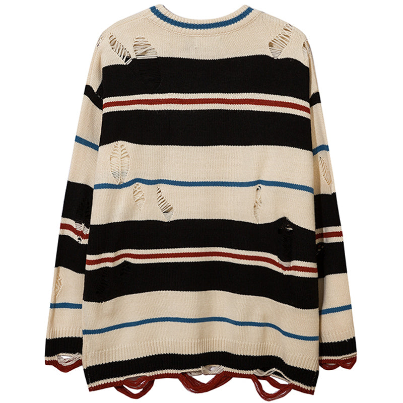 1984® Distressed Striped Pullover Sweater - 1984brand