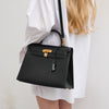 HERMES 2004 KELLY GUILLOCHE 32 SELLIER Black Box Calf - fashionupstore1