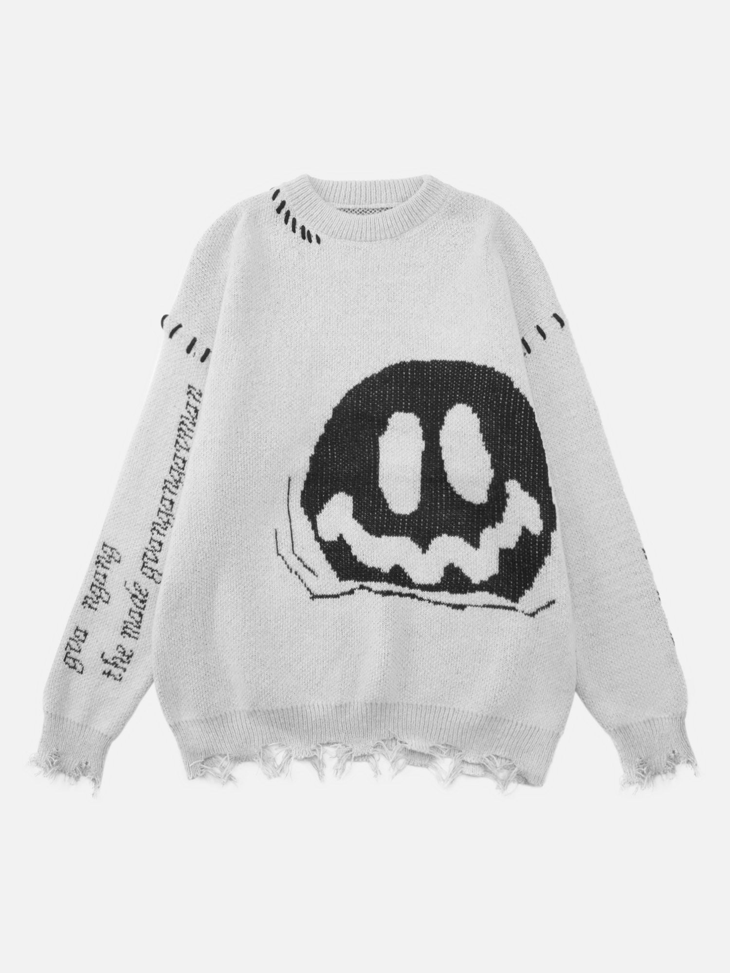 1984 American Vintage Dark Smiley Face Round Neck Sweater - 1984brand