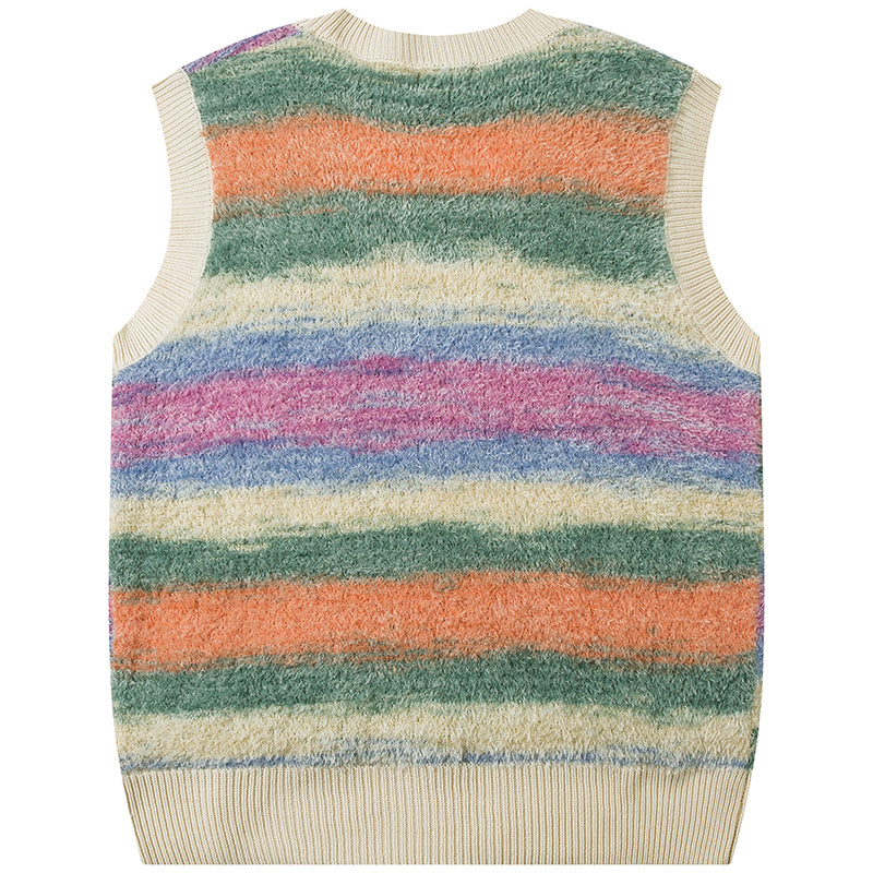 1984® Gradient Striped Fur Sweater Vest - 1984brand