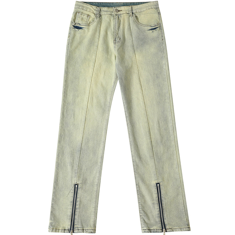 1984 Washed Jeans Zip Cuffs - fashionupstore1