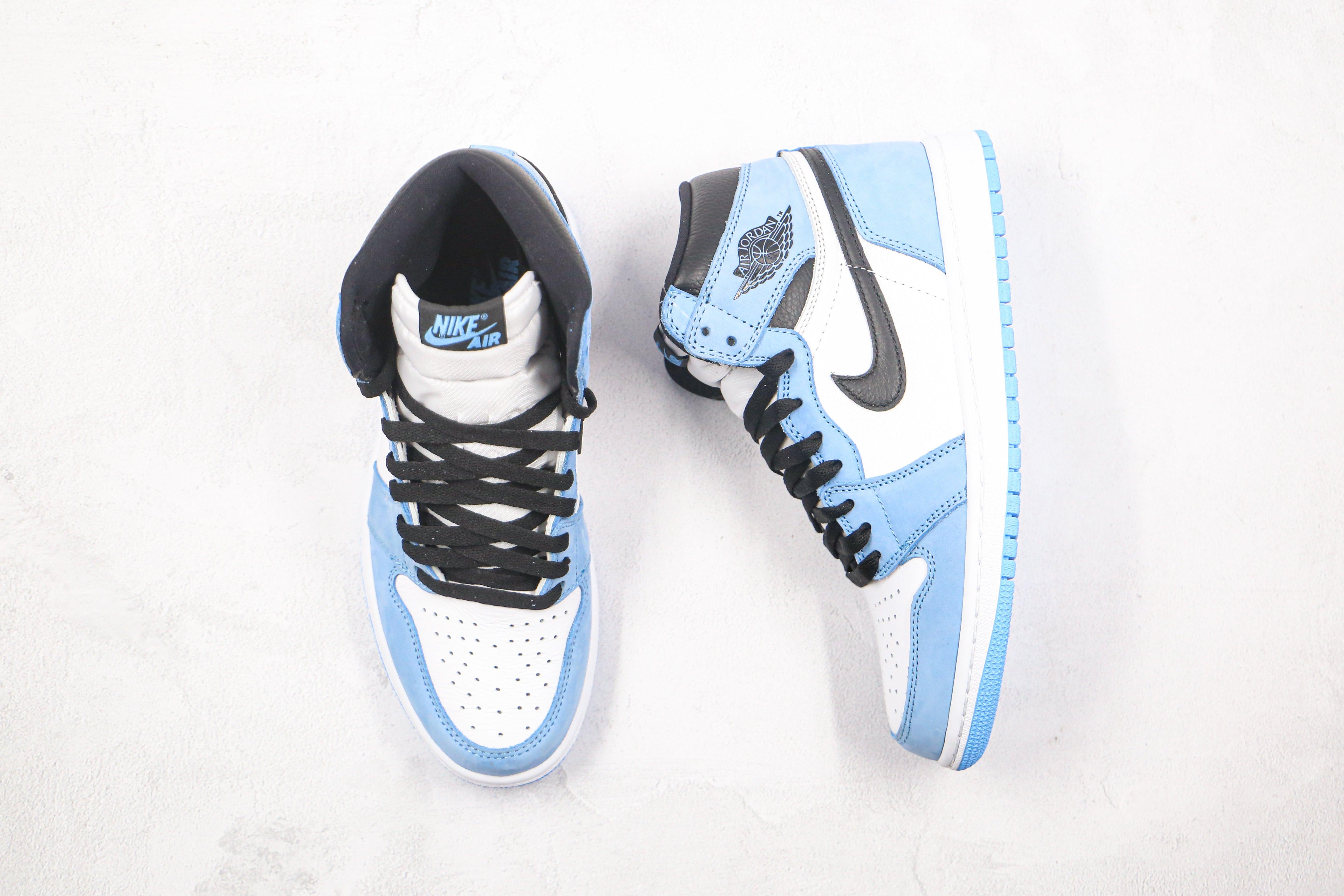 Custom BABY BLUE Jordan 1 High Q ( Customs And Box ), Jordan 1 Sneakers Active sneakeronline