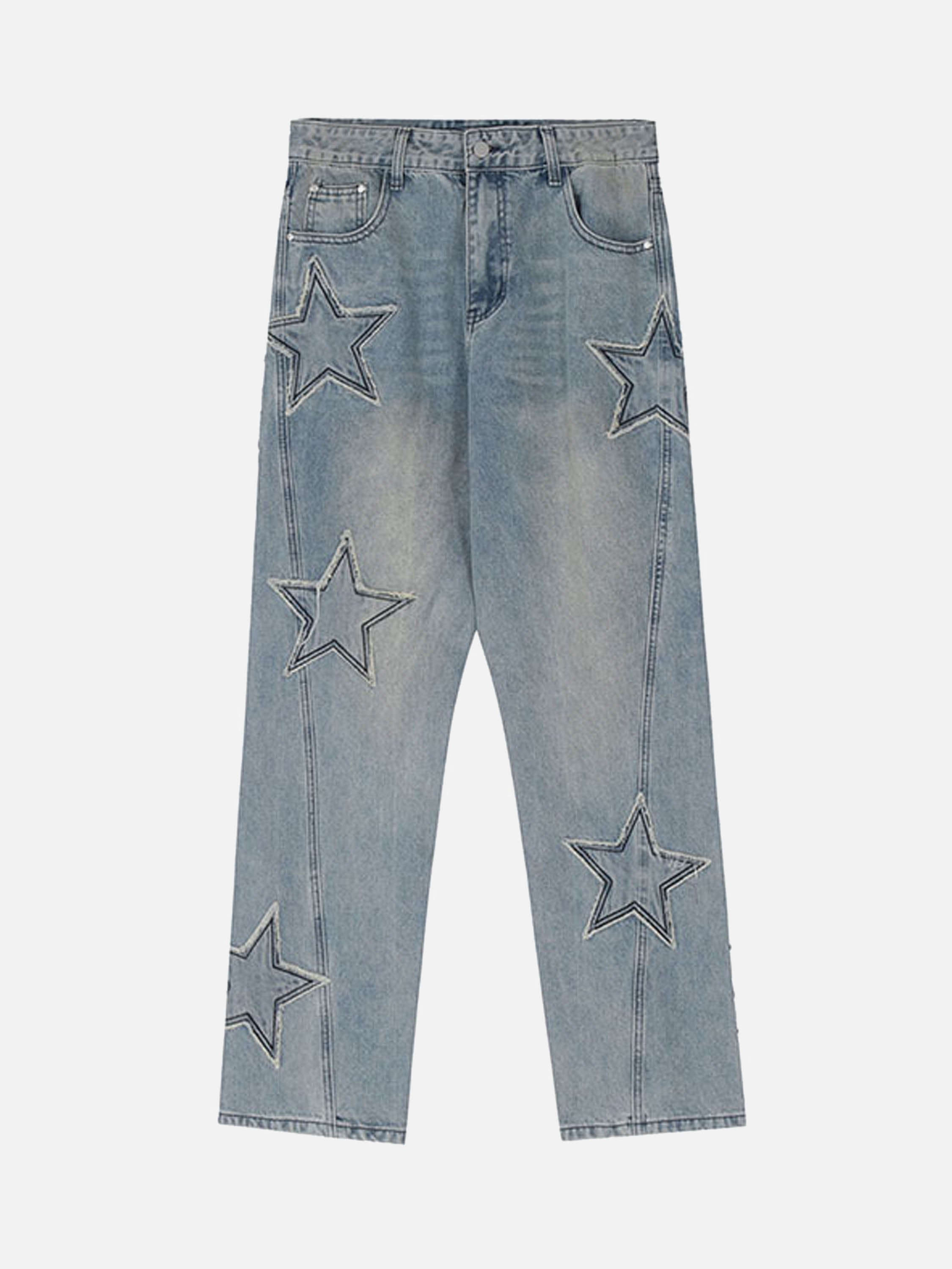 1984 American Vintage Star Patch Embroidered Jeans - 1984brand