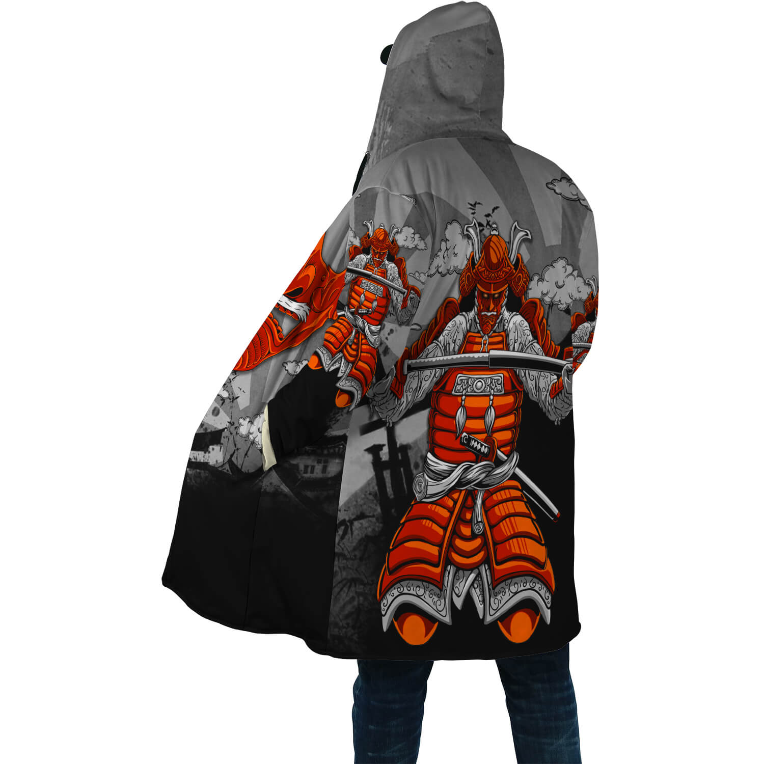 Samurai Cloak hoodie & Oni cloak Hoodie Japanese Streetwear 3D Hoodie - fashionupstore1