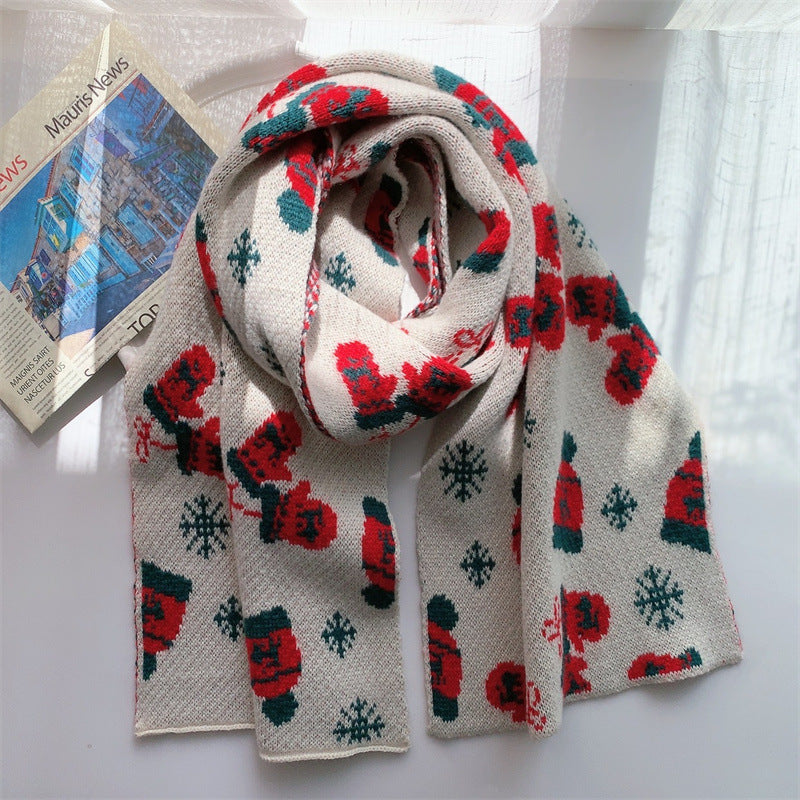 Patchwork Knit Christmas Scarf - fashionupstore1