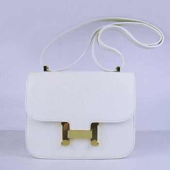 Hermes Constance Cowskin Leather Bag H017 white golden - fashionupstore1