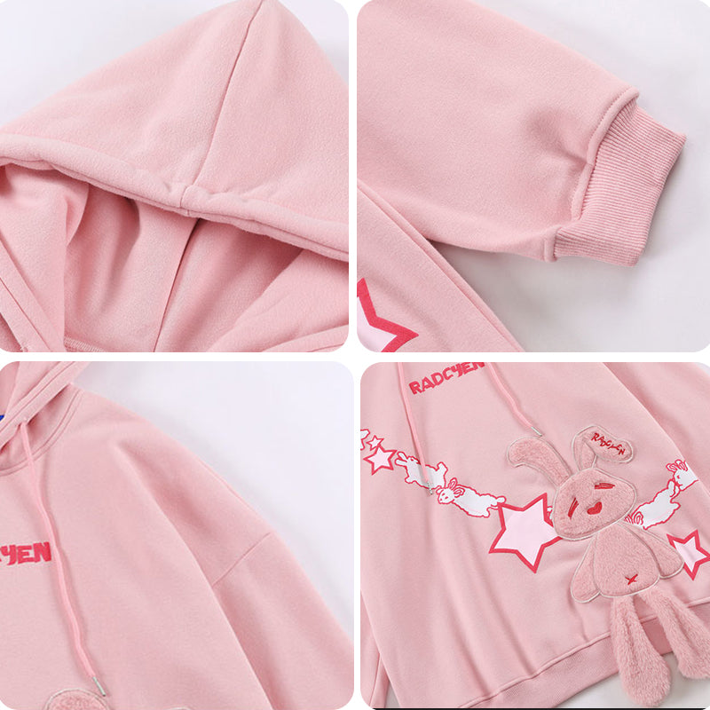 1984® Fleece Hoodie Rabbit and Stars 1984brand