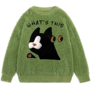 1984® Fluffy Sweater WHAT’S THIS CAT 1984brand