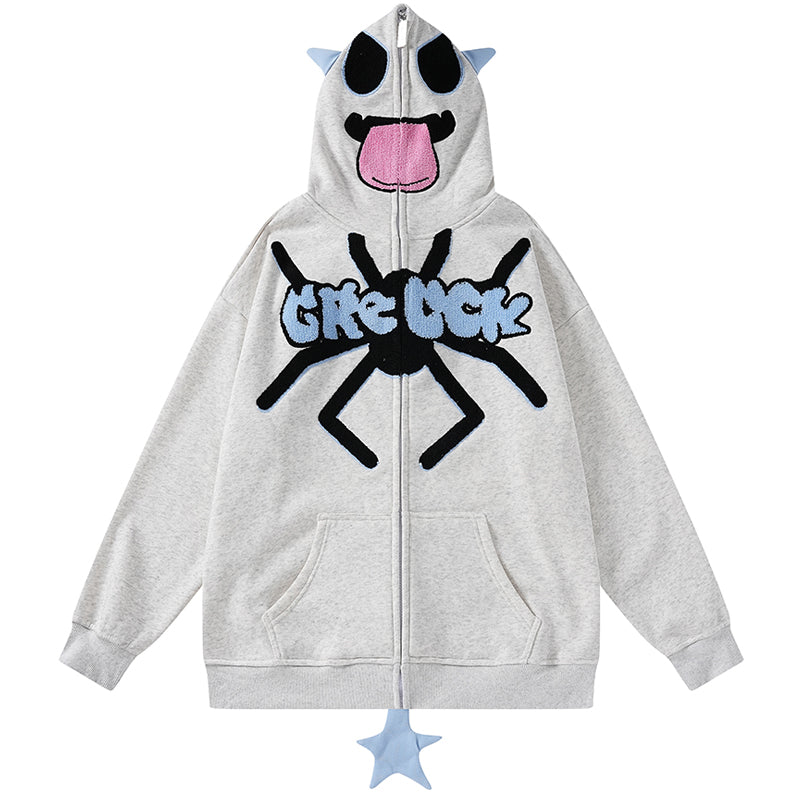 1984® Funny Devil Zipper Hoodie with Spider 1984brand