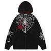 1984® Gothic Hooded Knit Sweater Spider Web 1984brand