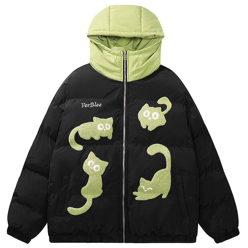 1984® Hooded Puffer Winter Coat Flocked Cats 1984brand