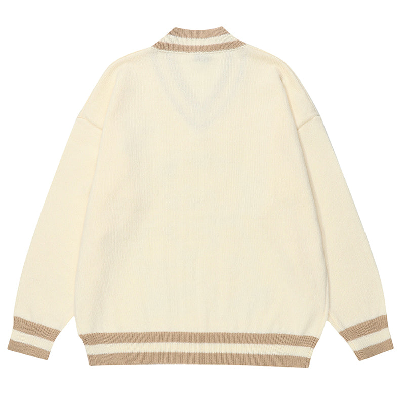 1984® V Neck Knit Sweater Teddy Bear 1984brand