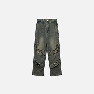 Y2K High Street Denim Baggy Pants - fashionupstore1