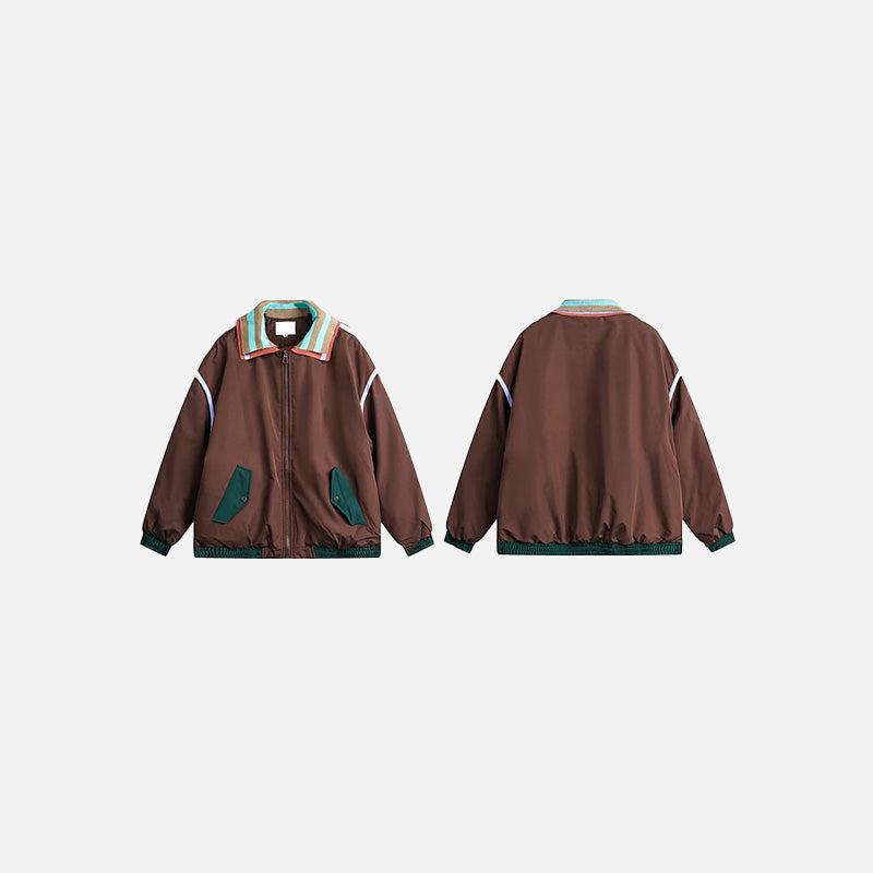 Y2k Vintage Strips Windbreaker Jacket - fashionupstore1