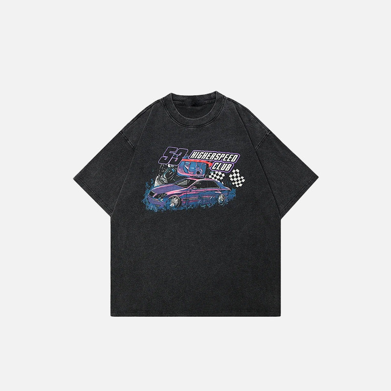 Y2k Loose Higher Speed Racing Club T-shirt - fashionupstore1