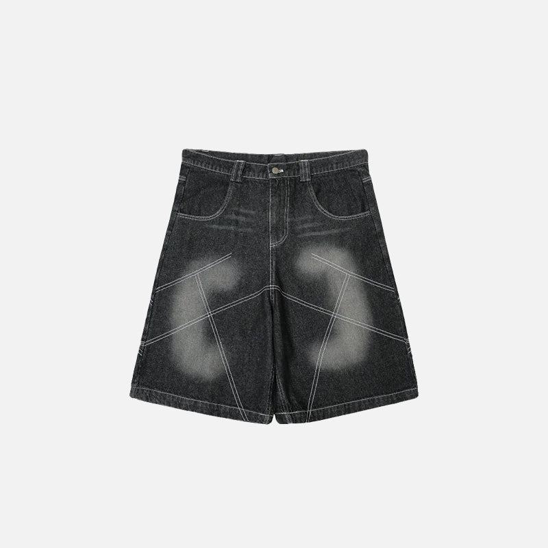 Y2k Baggy Reverse Washed Jorts - fashionupstore1