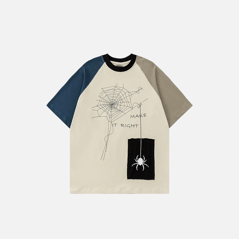 "Make It Right" Spider Web Graphic T-shirt - fashionupstore1