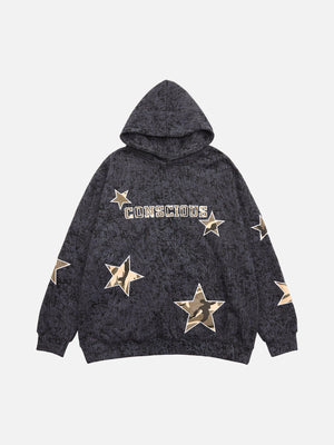 1984 American Retro Patch Star Hooded Sweatshirt - 1969 - fashionupstore1