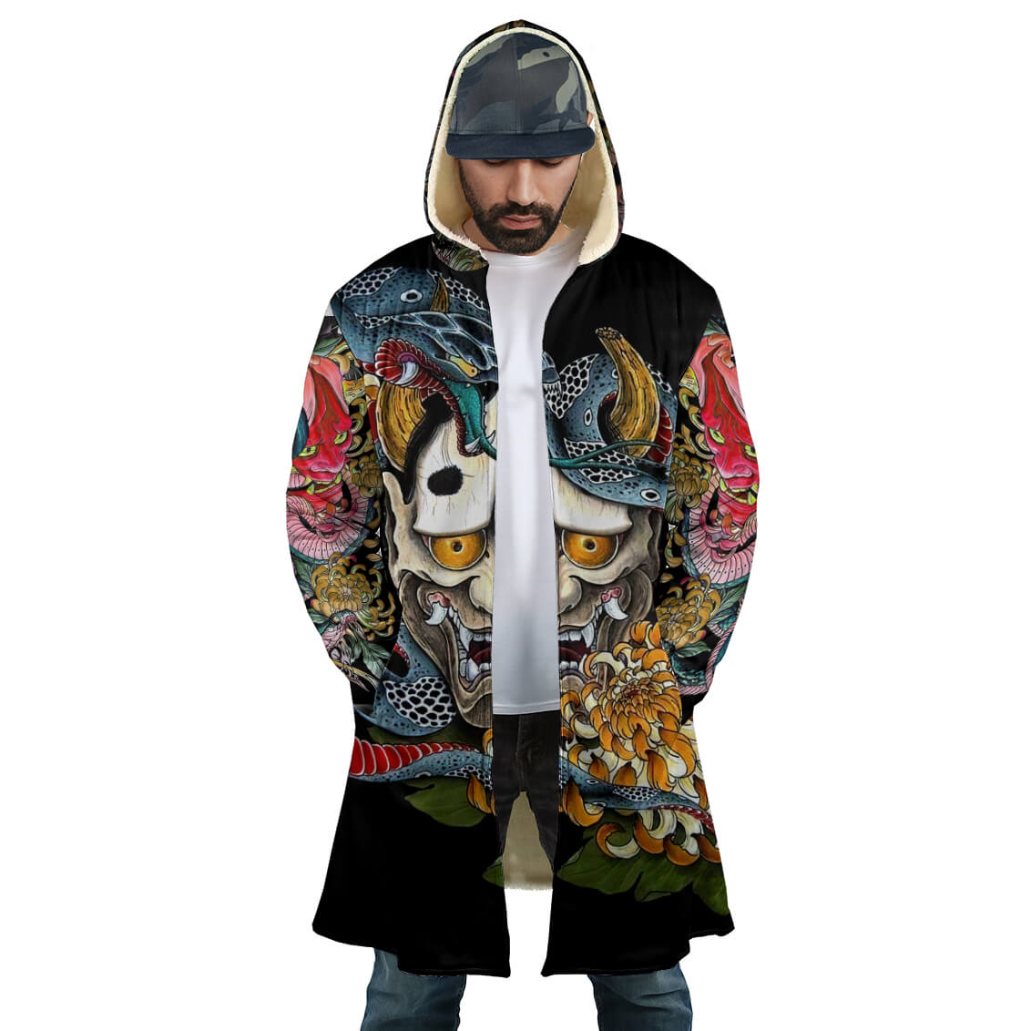 Samurai Cloak hoodie & Oni cloak Hoodie Japanese Streetwear 3D Hoodie - fashionupstore1