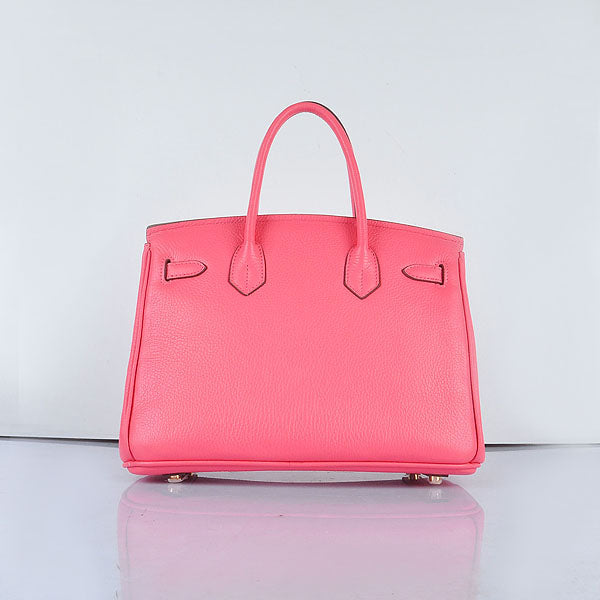 Hermes Birkin 30cm Togo Leather Handbags Lip Pink Golden - fashionupstore1