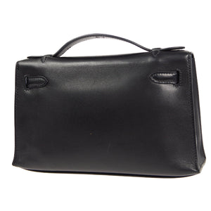 HMS * POCHETTE KELLY Handbag Black Swift - fashionupstore1