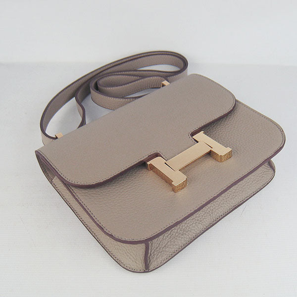 Hermes Constance Cowskin Leather Bag H017 grey Golden - fashionupstore1