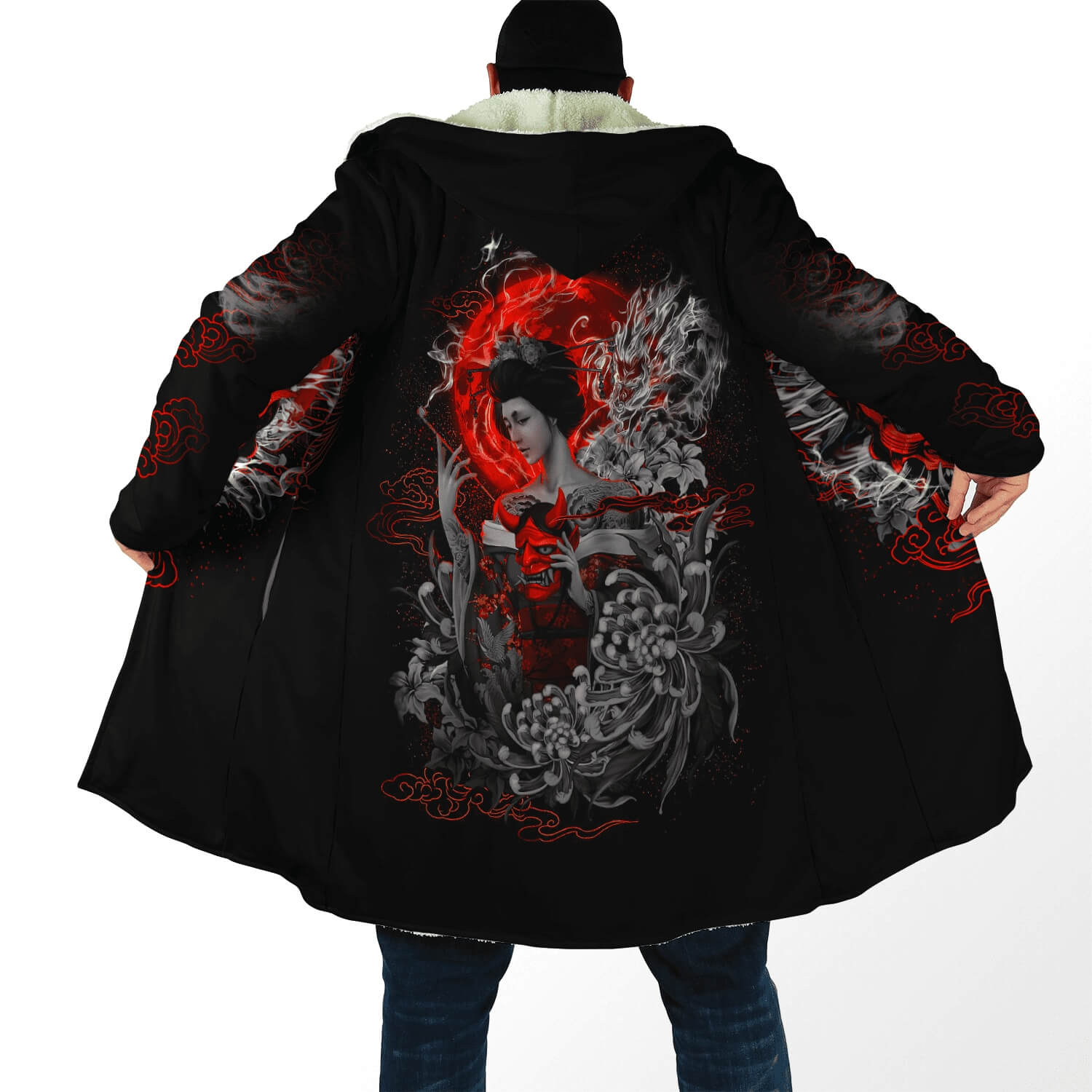 Samurai Cloak hoodie & Oni cloak Hoodie Japanese Streetwear 3D Hoodie - fashionupstore1