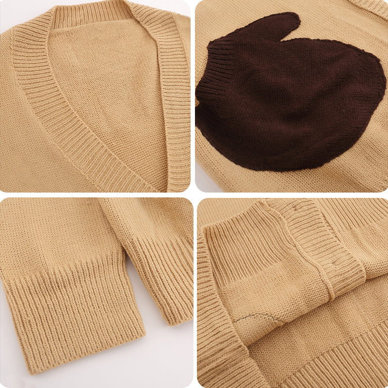 1984® V Neck Sweater Cardigan Hand Pockets - 1984brand