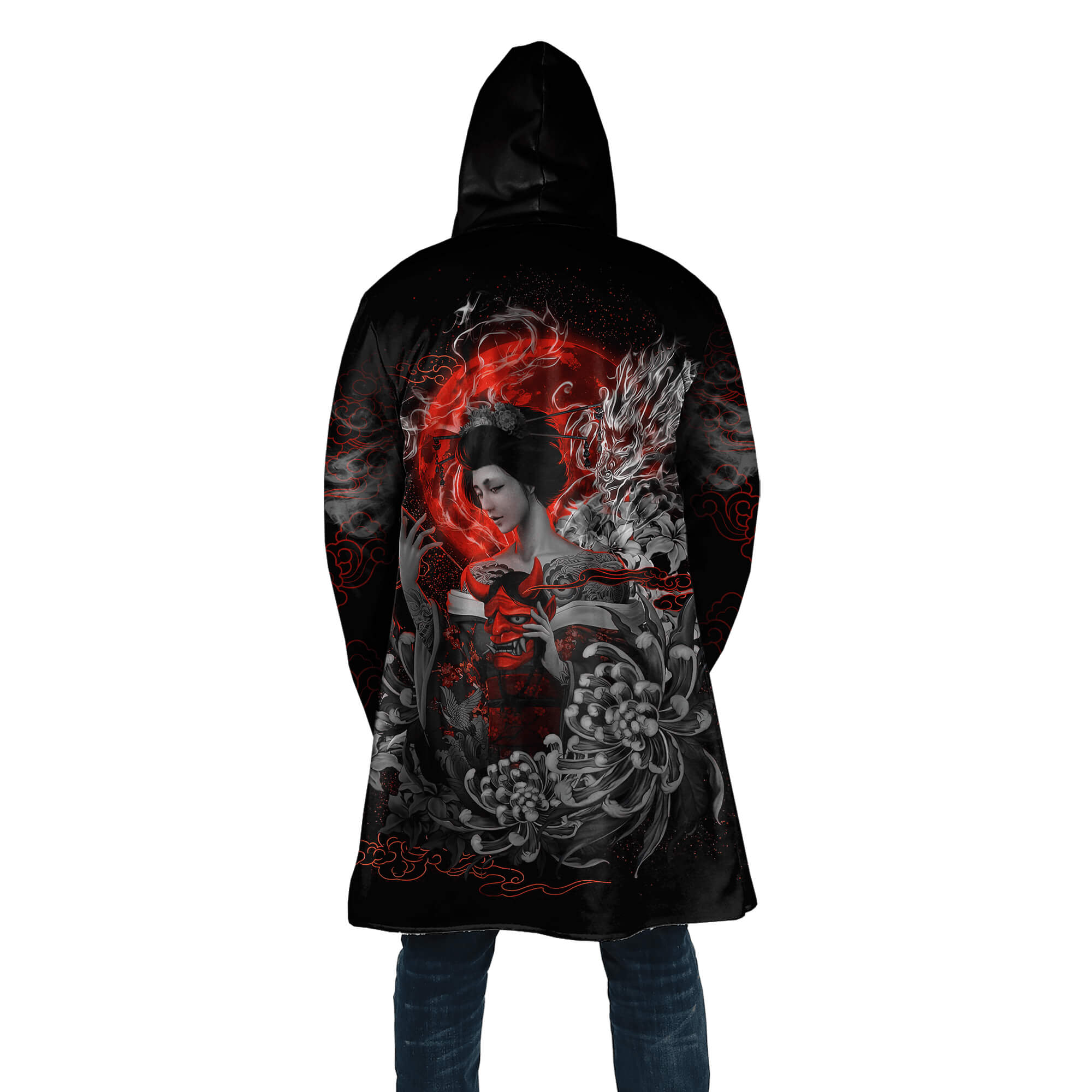 Samurai Cloak hoodie & Oni cloak Hoodie Japanese Streetwear 3D Hoodie - fashionupstore1