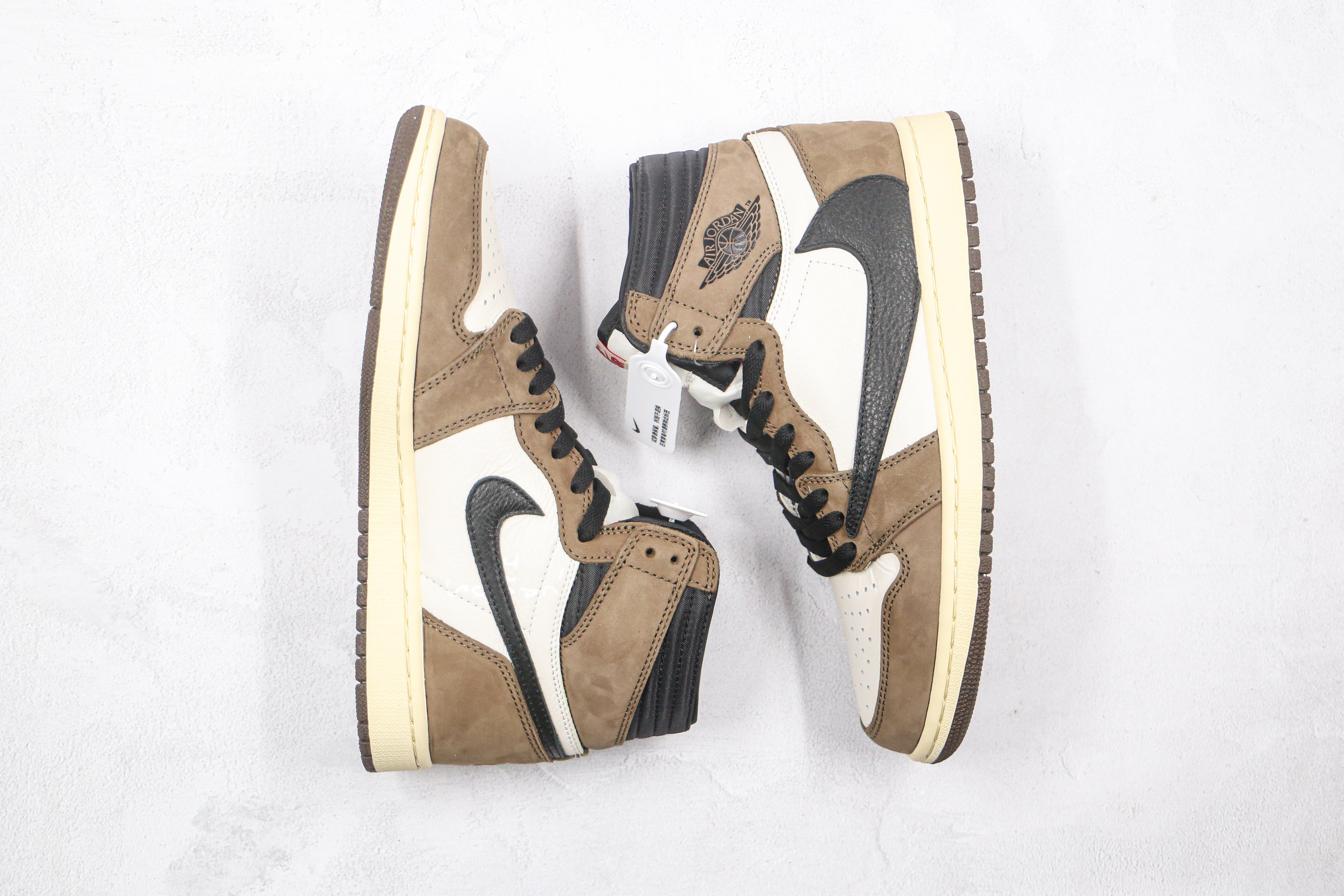 Custom Brown T-Scott x Fragment x Air Jordan 1 High Q ( Customs And Box ), Jordan 1 Sneakers Active CACTUS JACK sneakeronline