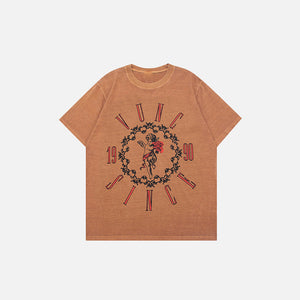 Y2k Peace Flower Printed T-shirt - fashionupstore1