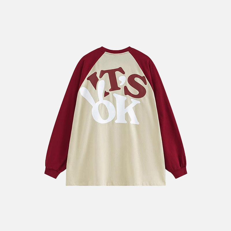 "It's Ok" Printed Long Sleeve T-shirt - fashionupstore1